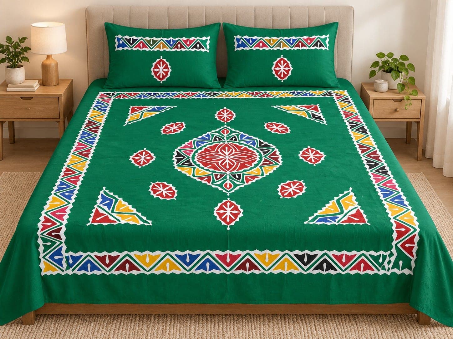 Colourful Traditional Bedsheet / Chaadar