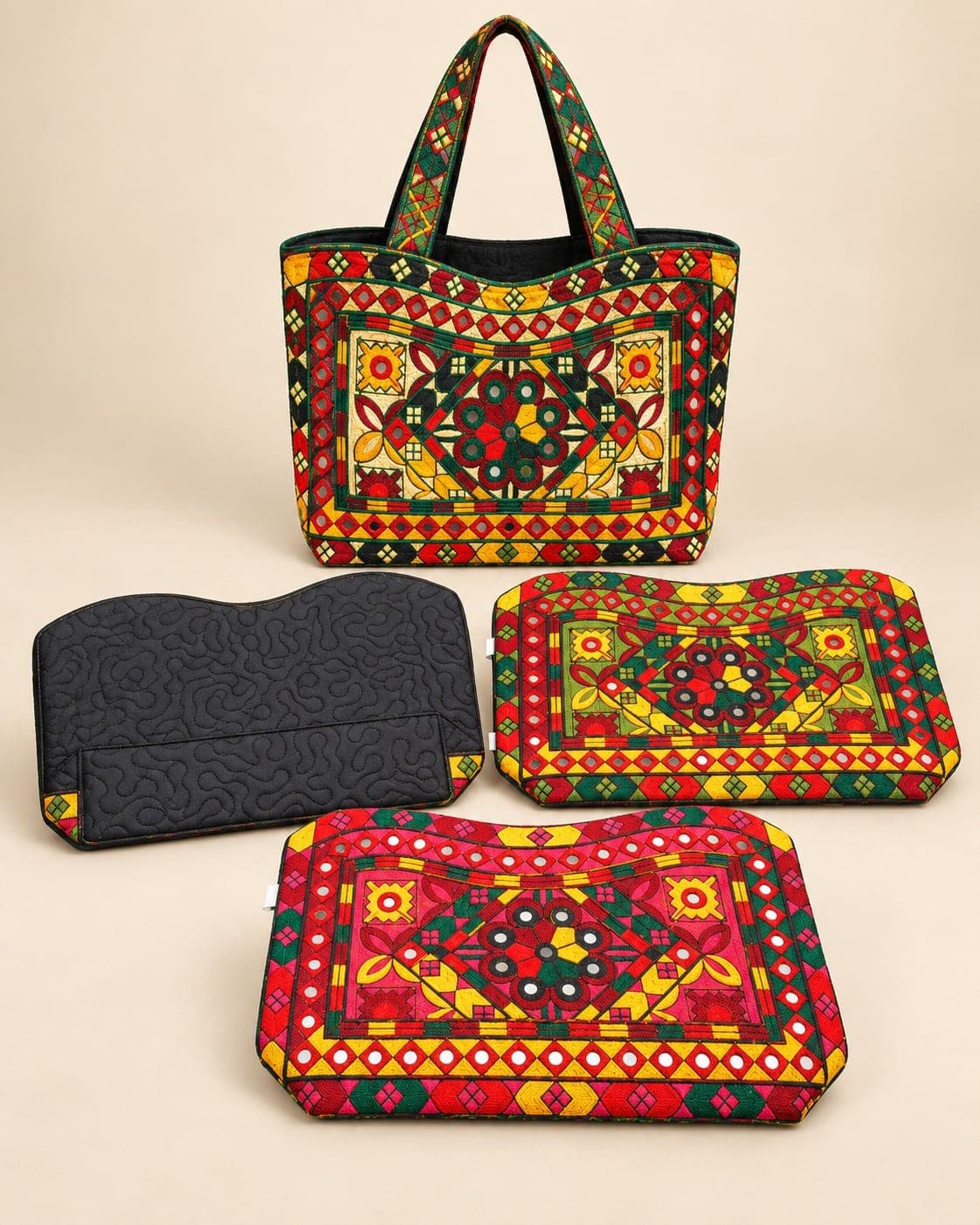 Multicolor Patchwork-Style Shoulder bag for Women