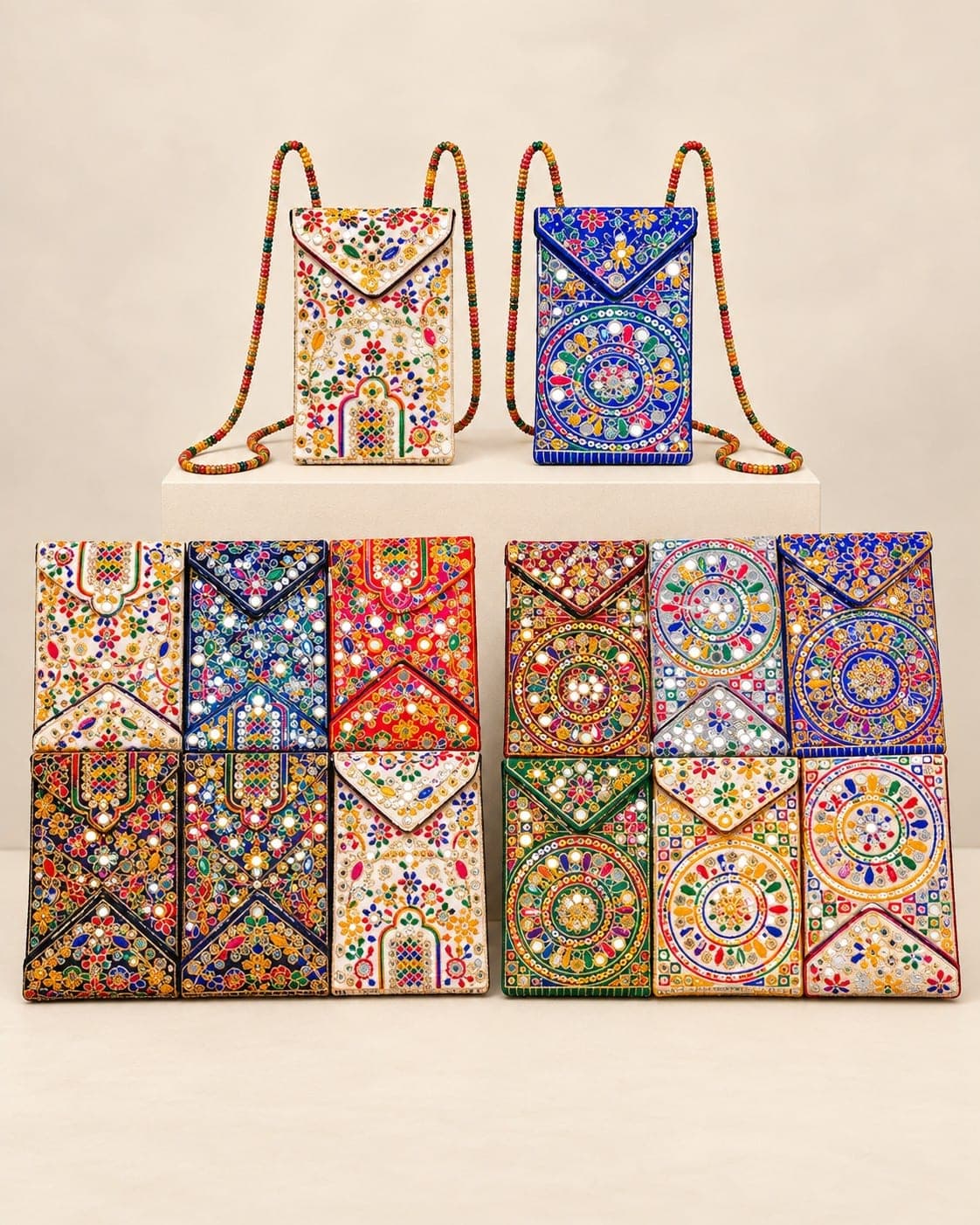 Multicolor Patchwork-Style mobile phonebag for Women